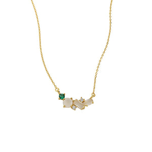 TrustDavis 925 Silver Zircon Necklace Women Charm Birthday Gift