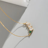TrustDavis 925 Silver Zircon Necklace Women Charm Birthday Gift
