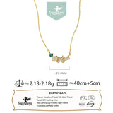 TrustDavis 925 Silver Zircon Necklace Women Charm Birthday Gift