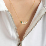 TrustDavis 925 Silver Zircon Necklace Women Charm Birthday Gift