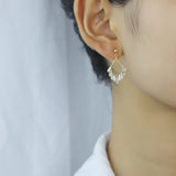 TrustDavis 925 Silver Zircon Stud Earrings 14K Plated, Women's Wedding Jewelry