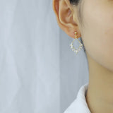 TrustDavis 925 Silver Zircon Stud Earrings 14K Plated, Women's Wedding Jewelry