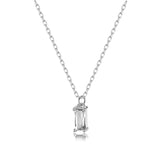 TrustDavis 925 Silver Square CZ Necklace Sweet S925 Jewelry