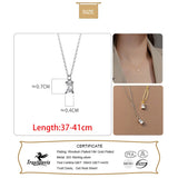 TrustDavis 925 Silver Square CZ Necklace Sweet S925 Jewelry