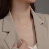 TrustDavis 925 Silver Square CZ Necklace Sweet S925 Jewelry