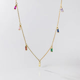 Davis 925 Silver Tassel Clavicle Necklace CZ Wedding 925 Jewelry
