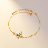 Davis 925 Sterling Silver Butterfly Chain Bracelet for Girls DS3430
