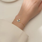 Davis 925 Sterling Silver Butterfly Chain Bracelet for Girls DS3430