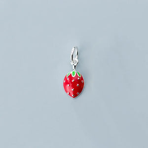 TrustDavis 925 Sterling Silver Strawberry Pendant DIY Jewelry