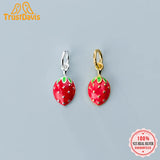 TrustDavis 925 Sterling Silver Strawberry Pendant DIY Jewelry