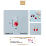TrustDavis 925 Sterling Silver Strawberry Pendant DIY Jewelry