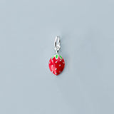 TrustDavis 925 Sterling Silver Strawberry Pendant DIY Jewelry