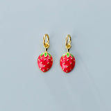 TrustDavis 925 Sterling Silver Strawberry Pendant DIY Jewelry