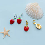 TrustDavis 925 Sterling Silver Strawberry Pendant DIY Jewelry
