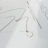 TrustDavis 925 Silver Compass Pendent Necklace for Women