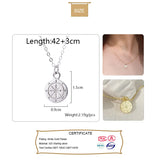TrustDavis 925 Silver Compass Pendent Necklace for Women