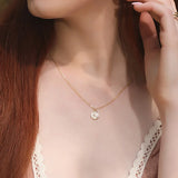 TrustDavis 925 Silver Compass Pendent Necklace for Women