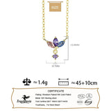 TrustDavis 925 Silver Crown Zircon Pendant Necklace Women Birthday Gift