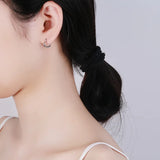 TrustDavis 925 Silver Heart Hoop Earrings Romantic Love Heart Earring