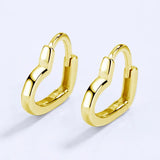 TrustDavis 925 Silver Heart Hoop Earrings Romantic Love Heart Earring