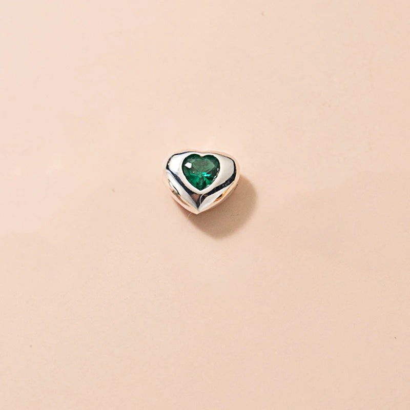 TrustDavis 925 Silver Heart Separator Beads Pendant DIY Necklace Bracelet