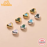 TrustDavis 925 Silver Heart Separator Beads Pendant DIY Necklace Bracelet