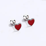 TrustDavis 925 Sterling Silver Heart Star Stud Earrings For Women