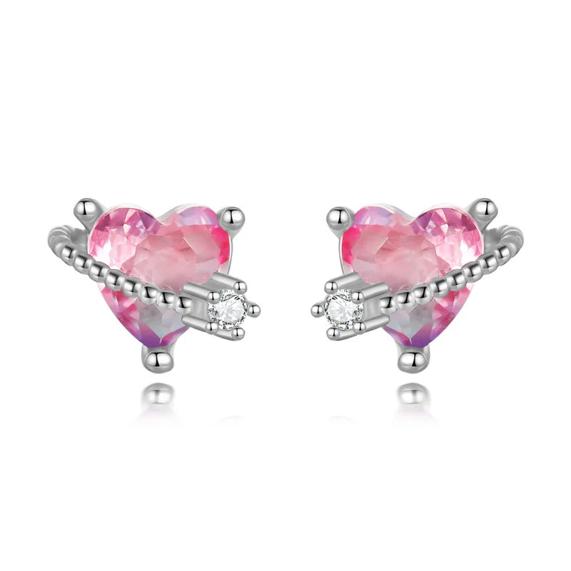 TrustDavis Zircon Heart Star Earrings for Daughter