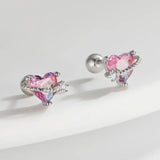 TrustDavis Zircon Heart Star Earrings for Daughter