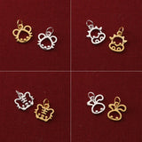 TrustDavis 925 Sterling Silver Hollow Zodiac Charm Pendant DIY Jewelry