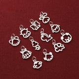 TrustDavis 925 Sterling Silver Hollow Zodiac Charm Pendant DIY Jewelry