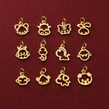 TrustDavis 925 Sterling Silver Hollow Zodiac Charm Pendant DIY Jewelry