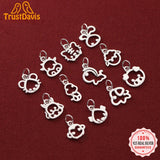 TrustDavis 925 Sterling Silver Hollow Zodiac Charm Pendant DIY Jewelry