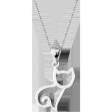 TrustDavis Real 925 Sterling Silver Hollow Cat Charm Pendant