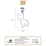 TrustDavis Real 925 Sterling Silver Hollow Cat Charm Pendant