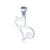 TrustDavis Real 925 Sterling Silver Hollow Cat Charm Pendant