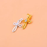 TrustDavis 925 Silver Hollow Cross CZ Pendant DIY Jewelry