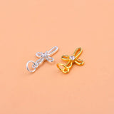 TrustDavis 925 Silver Hollow Cross CZ Pendant DIY Jewelry