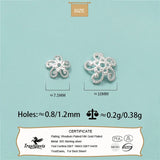TrustDavis 925 Sterling Silver Flower Cap Bracelet Pendant DIY Lanyard