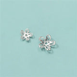 TrustDavis 925 Sterling Silver Flower Cap Bracelet Pendant DIY Lanyard