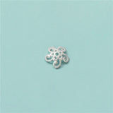 TrustDavis 925 Sterling Silver Flower Cap Bracelet Pendant DIY Lanyard