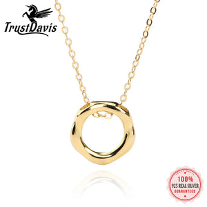 Davis 925 Sterling Silver Round Short Necklace Women Girl Birthday Gift