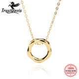 Davis 925 Sterling Silver Round Short Necklace Women Girl Birthday Gift