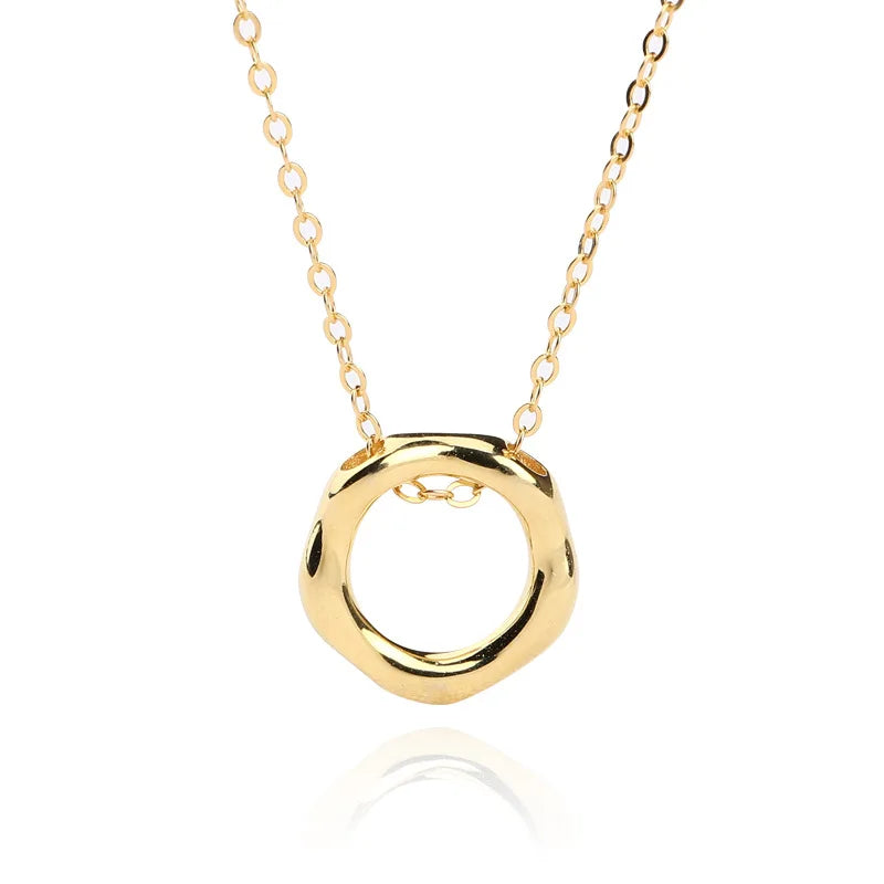 Davis 925 Sterling Silver Round Short Necklace Women Girl Birthday Gift