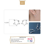 TrustDavis 925 Sterling Silver Star Hoop Earrings Birthday Gift For Women
