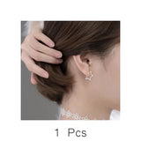 TrustDavis 925 Sterling Silver Star Hoop Earrings Birthday Gift For Women