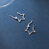 TrustDavis 925 Sterling Silver Star Hoop Earrings Birthday Gift For Women