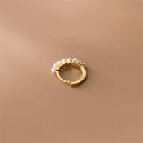 TrustDavis Silver Hoop Earrings Wedding Christmas Pearl Jewelry
