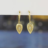 TrustDavis 925 Sterling Silver Hoop Earrings Water Drop Eyes Dangle Earring