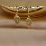 TrustDavis 925 Sterling Silver Hoop Earrings Water Drop Eyes Dangle Earring